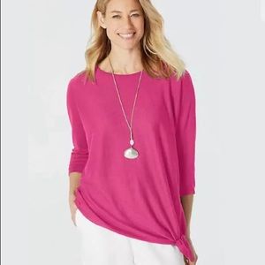 J Jill Linen Rayon Side Tie T Shirt Women’s Small